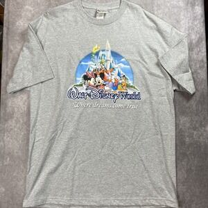 Vintage Y2K‎ Walt Disney World Gray T-Shirt Size XL